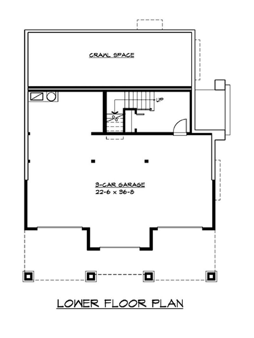 Floor Plan Basement of Craftsman Plan #115-1427